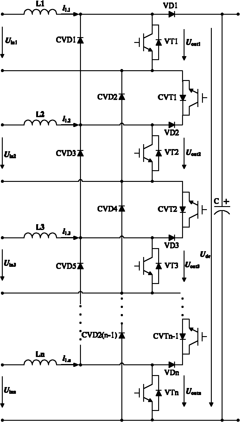 Novel boost chopper cascade structure