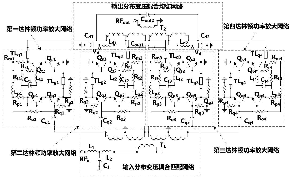 High-frequency high-power heterojunction bipolar transistor power amplifier