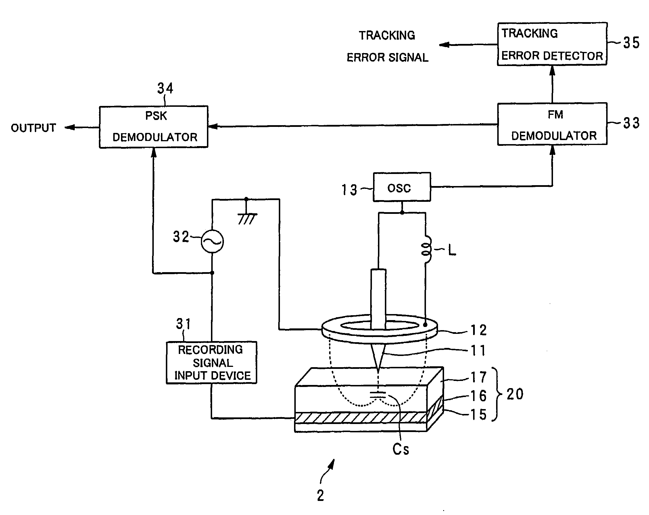 Dielectric reproducing apparatus, dielectric recording apparatus, and dielectric recording/reproducing apparatus