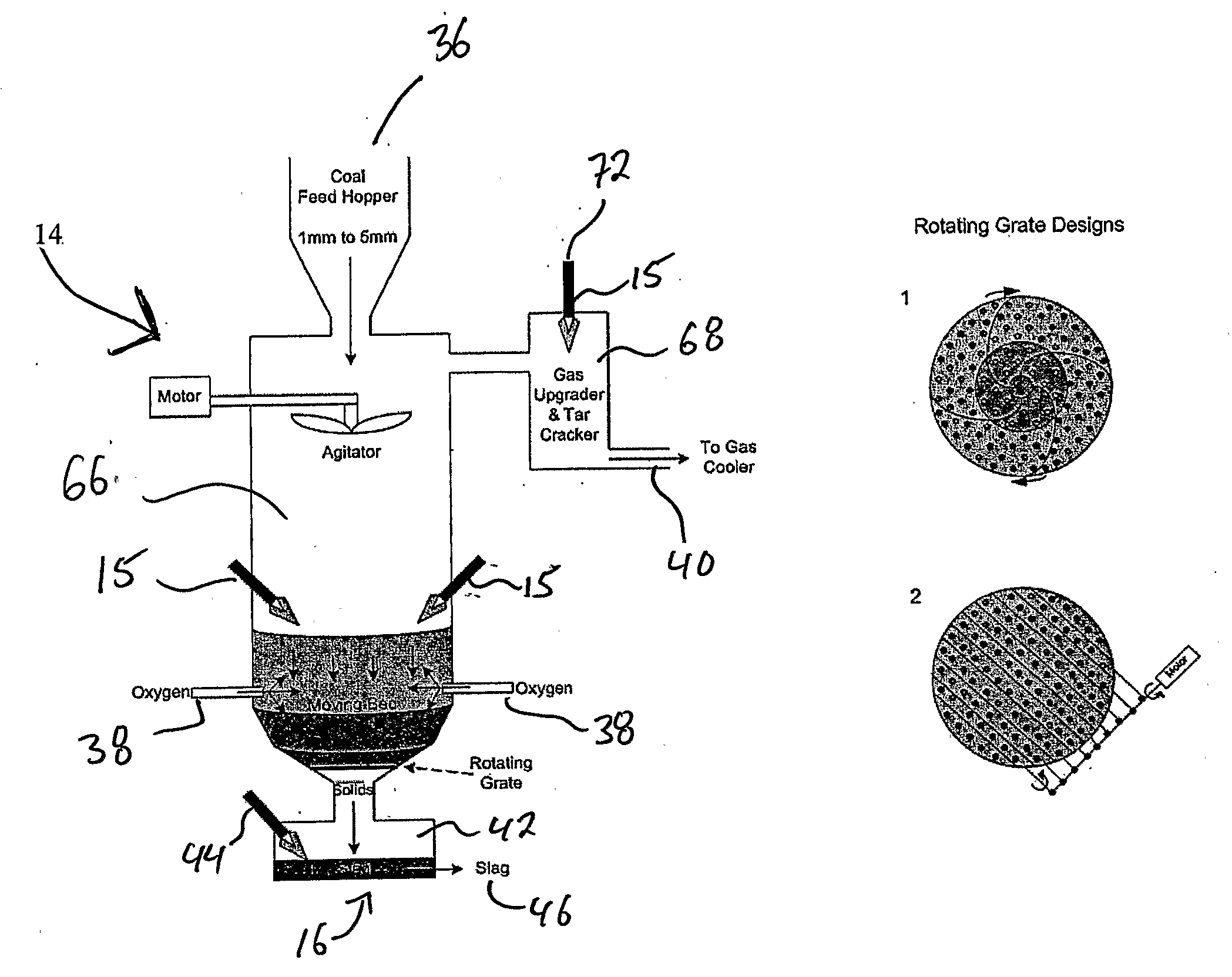 System for the Conversion of Coal to a Gas of Specified Composition