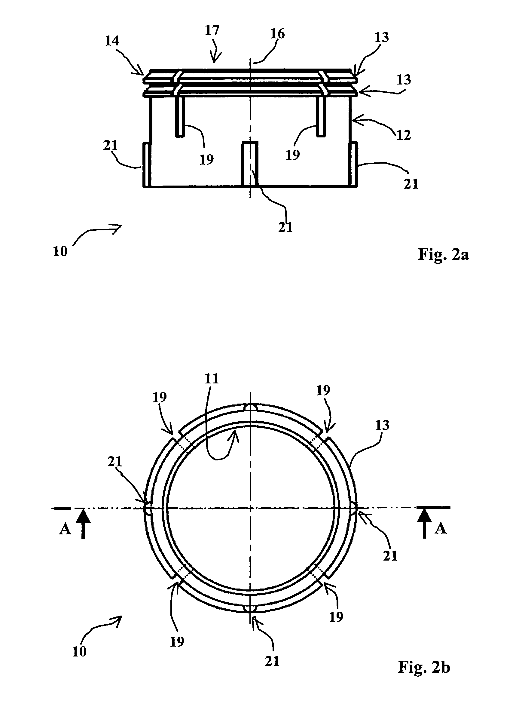 Deconfinement device for the casing of a piece of an ammunition