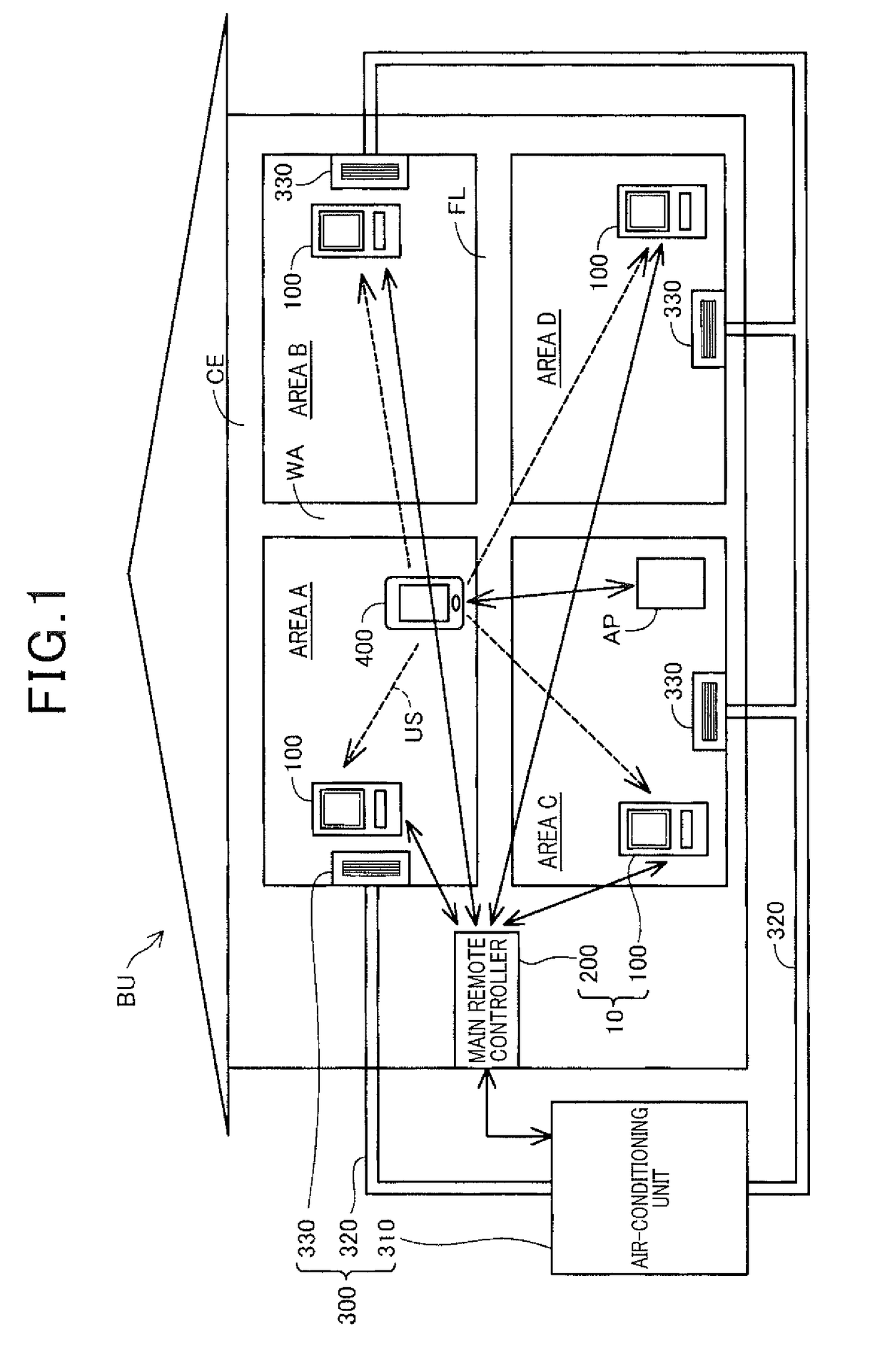 Air-conditioning control system using sound waves