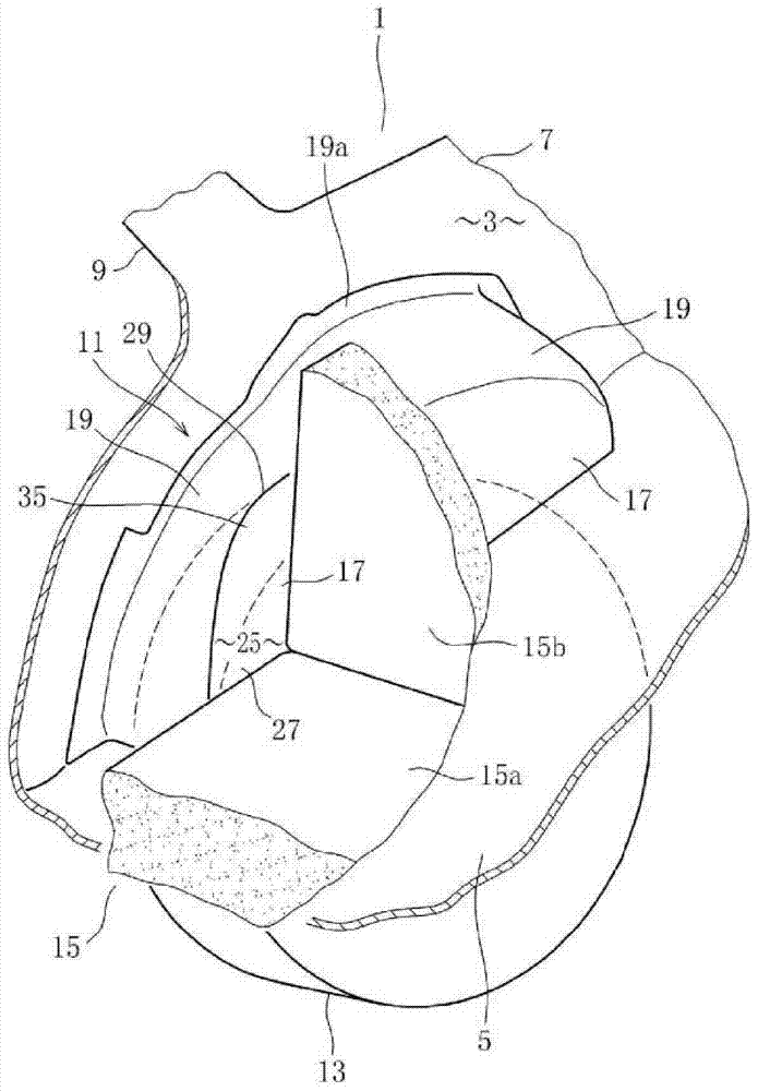 Internal structure of wheel housing