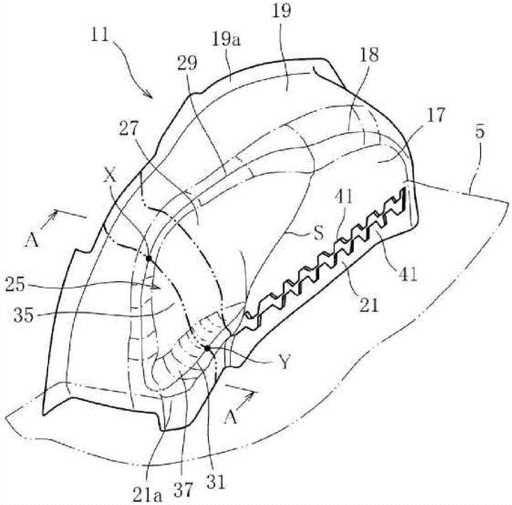 Internal structure of wheel housing