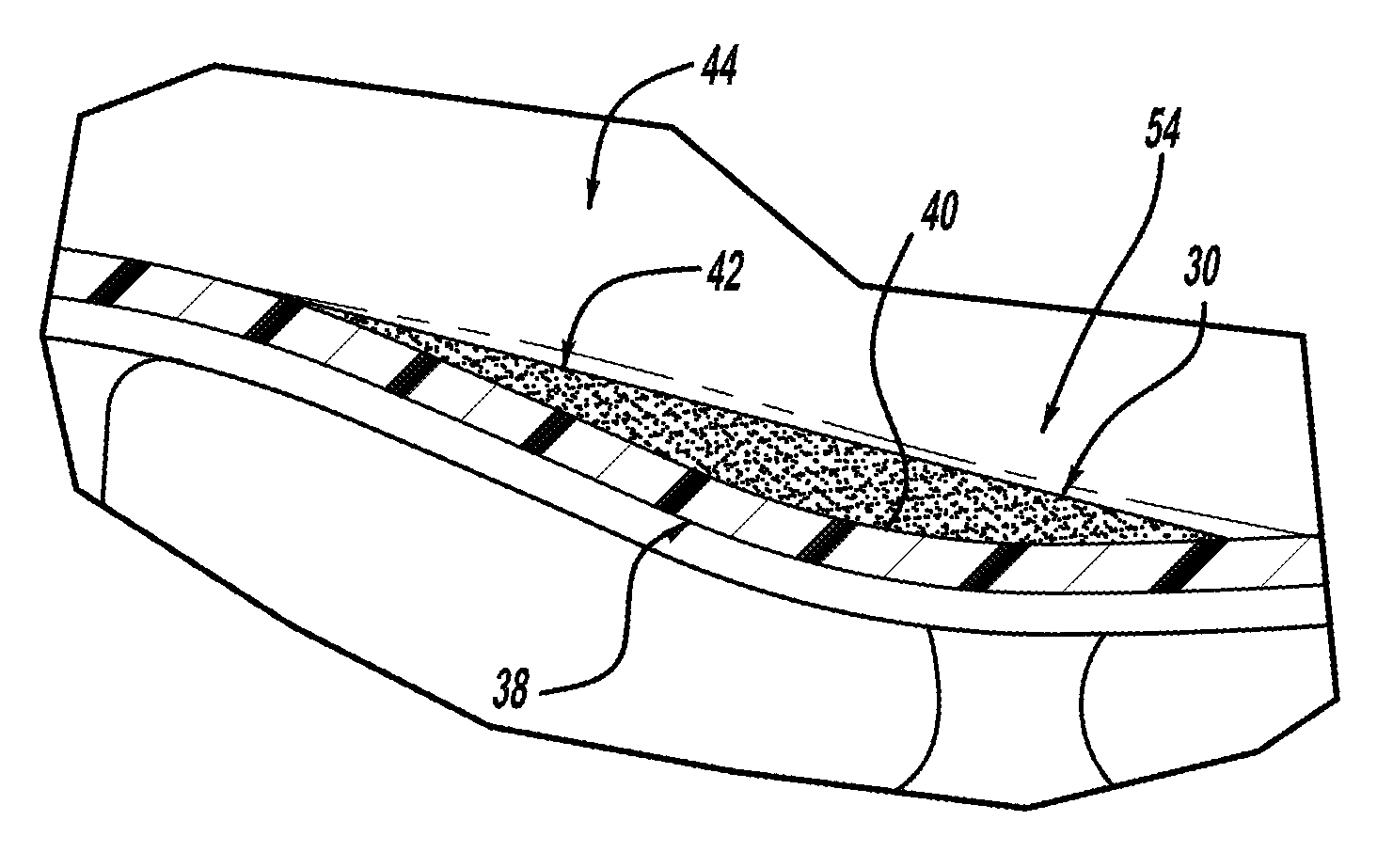 Insert for rockered foot bed of footwear