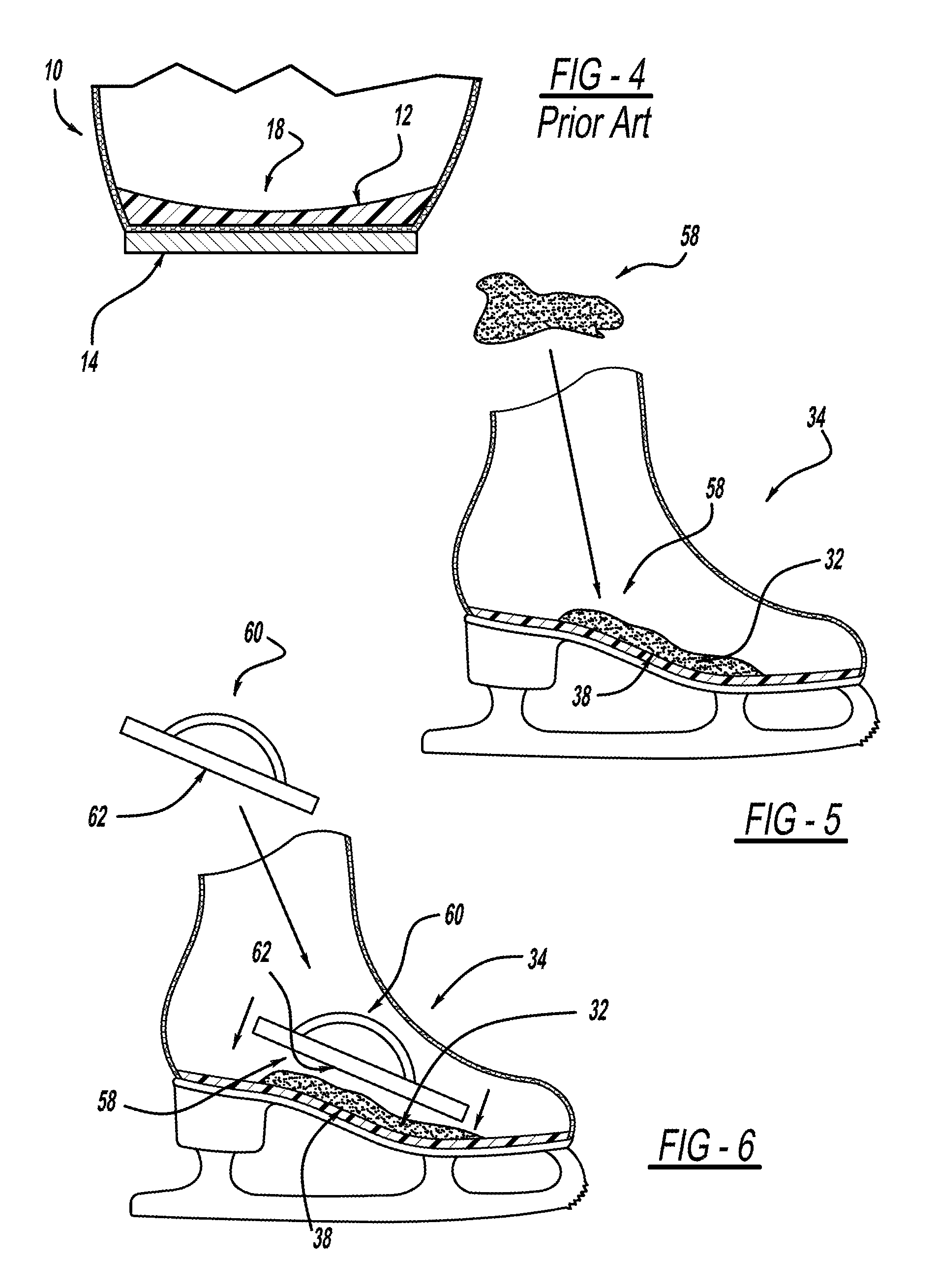 Insert for rockered foot bed of footwear