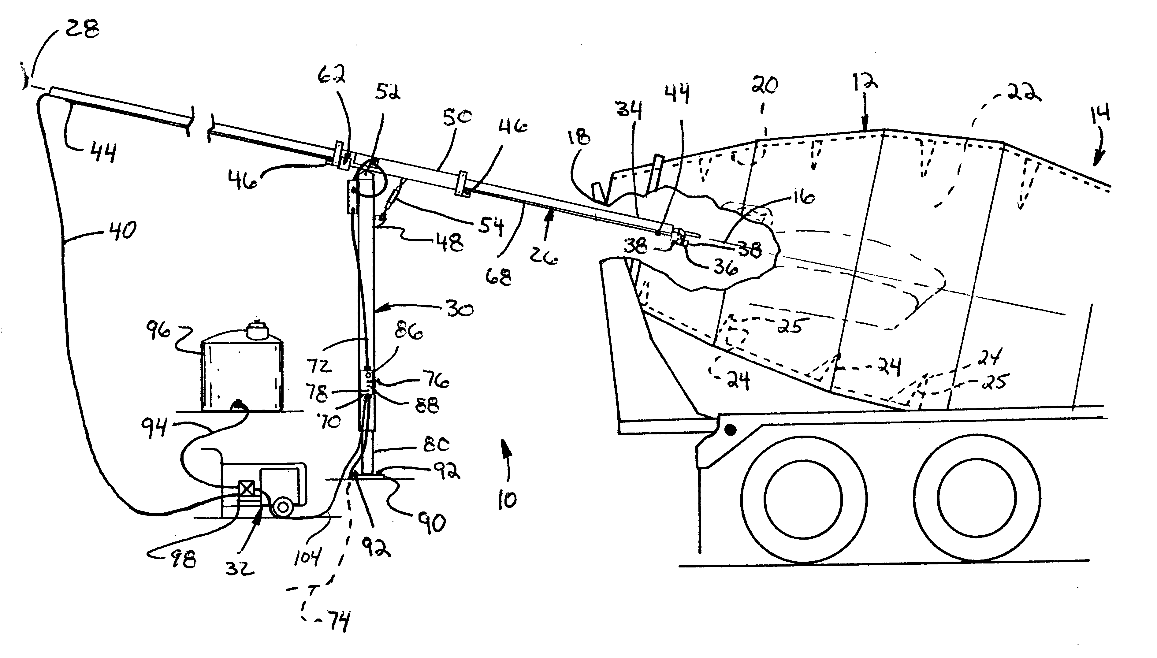 Apparatus and method for removing concrete from interior surfaces of a concrete mixing drum