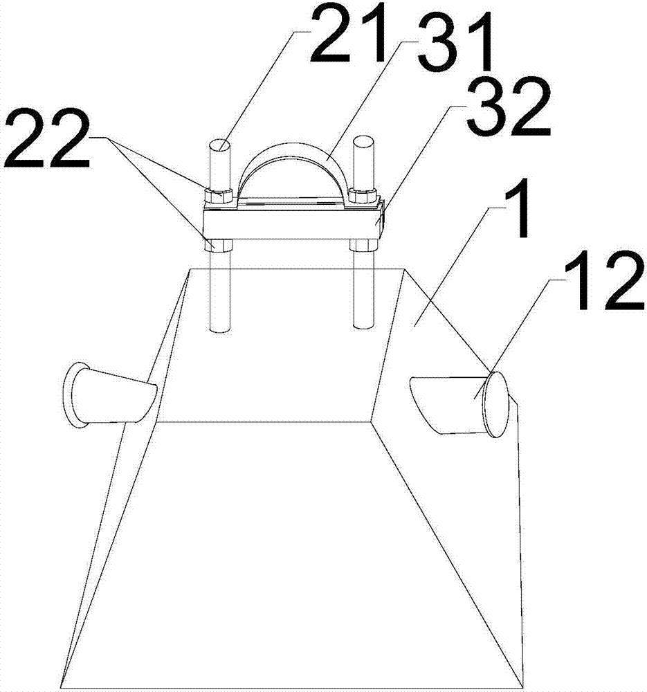 Fixing device for relief pipeline for petroleum drilling