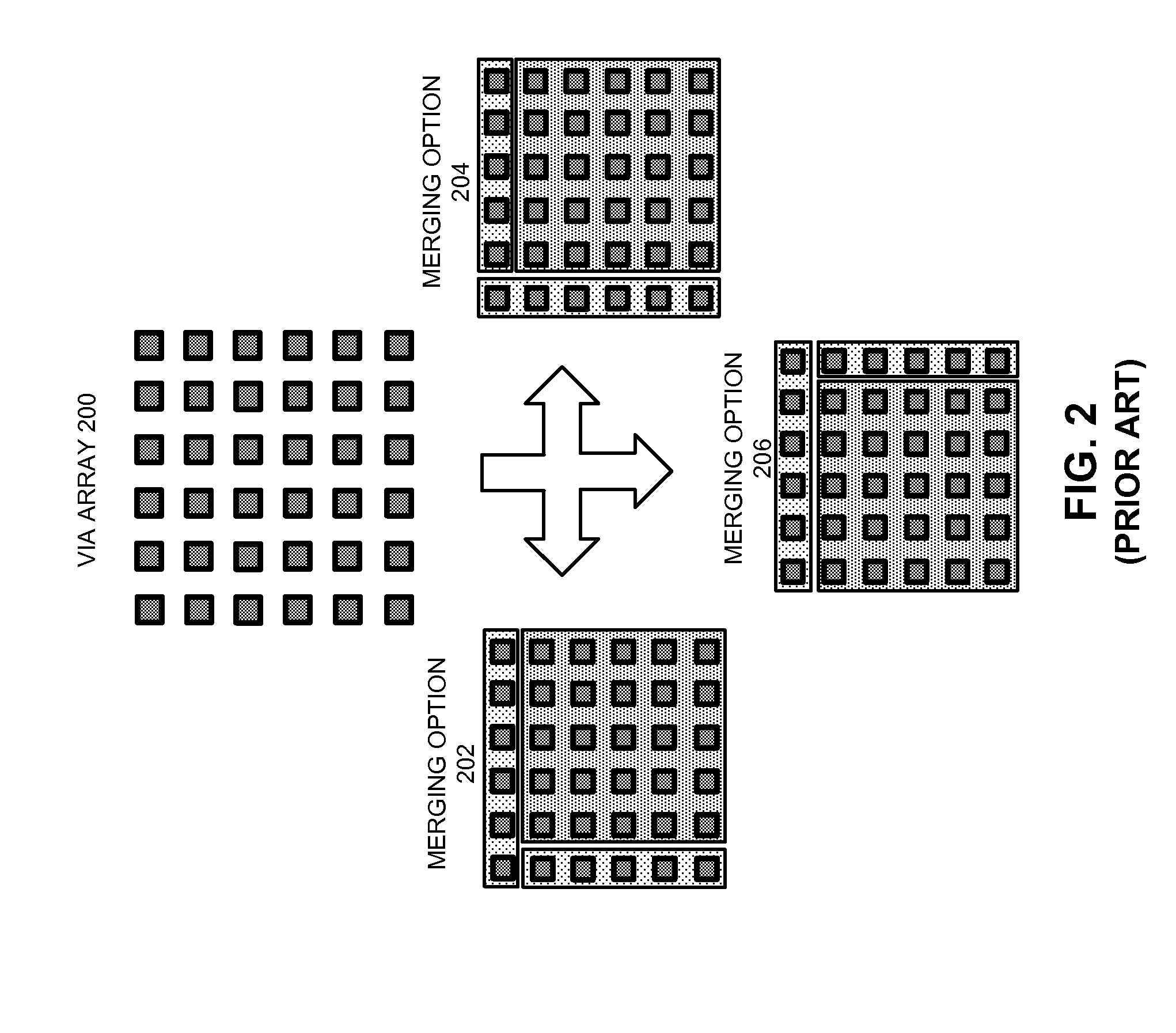 Performing via array merging and parasitic extraction