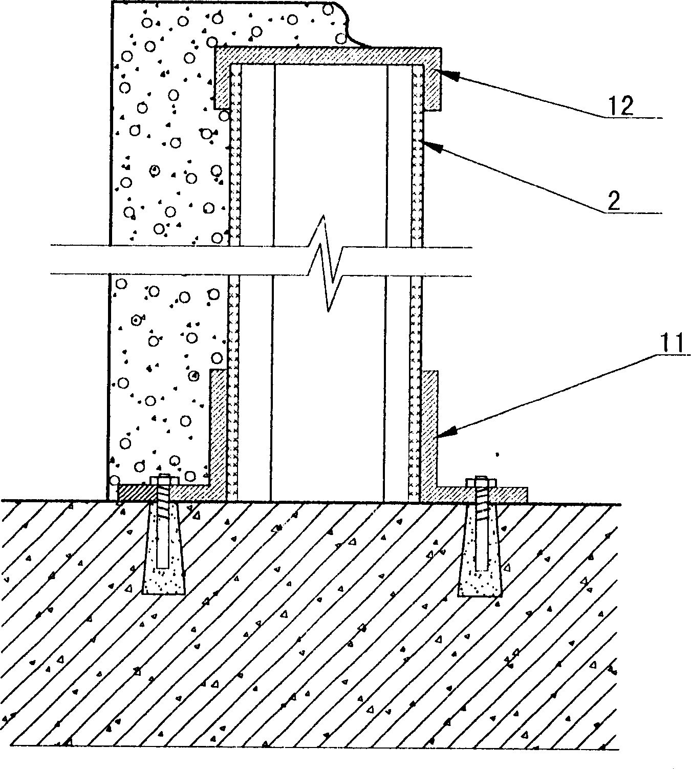 Cellular type hollow internal mould plate for building and its wall forming construction method