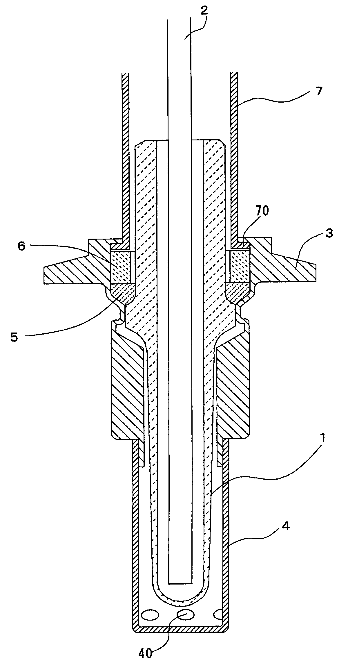 Gas sensor and process for producing the same