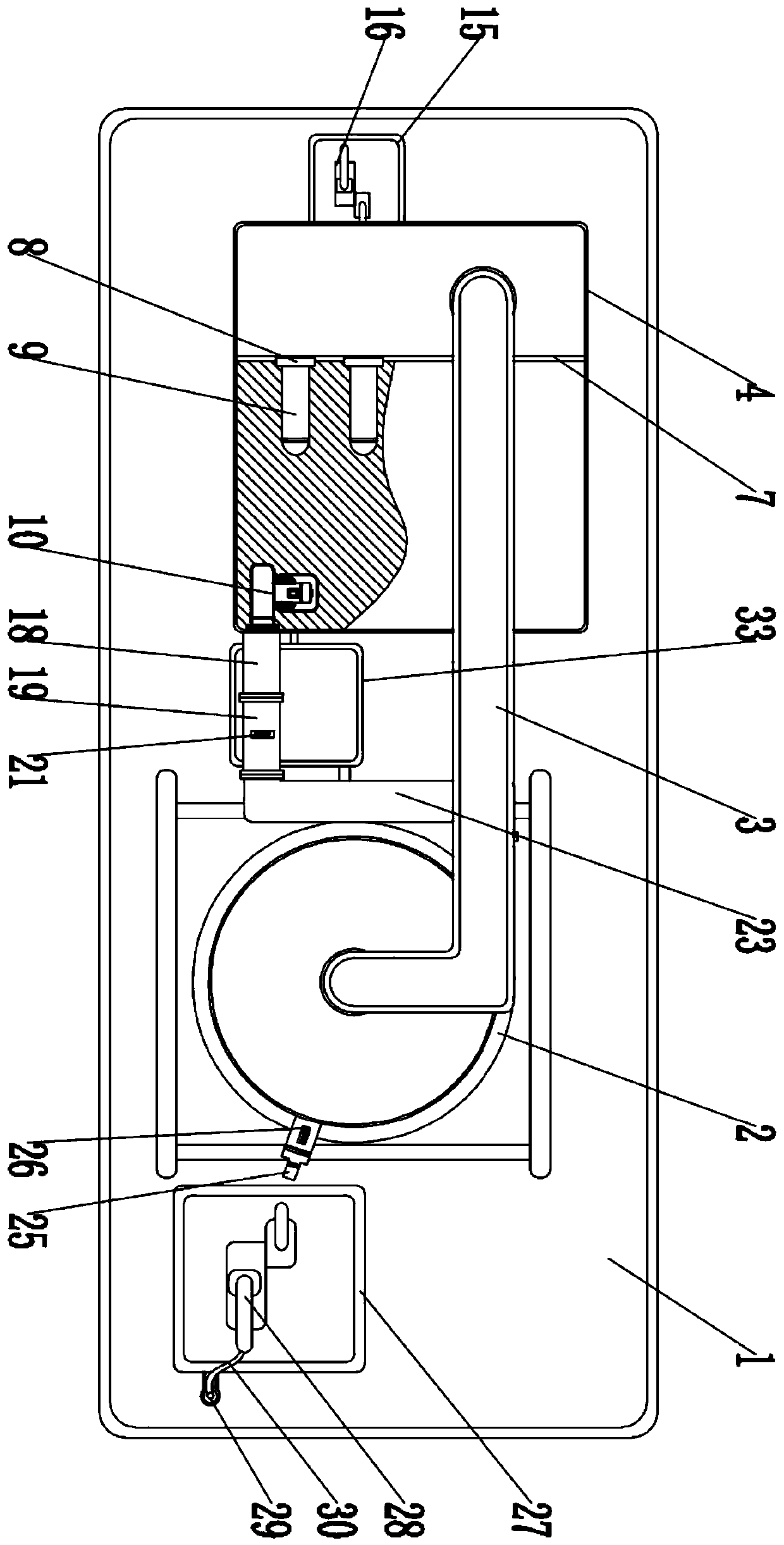 Waste gas treatment device provided with dust removal function and used for ceramic production