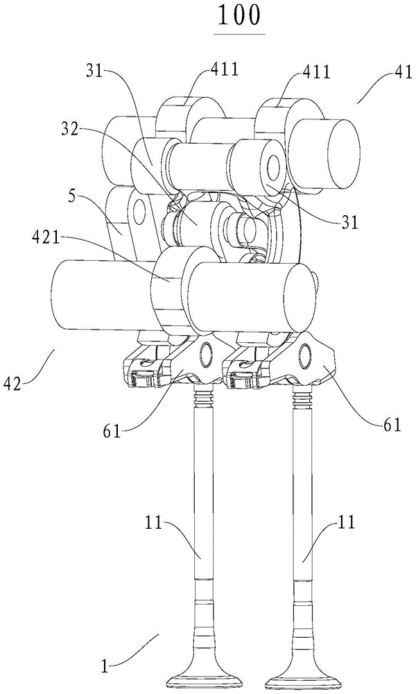 Valve train for engine and vehicle having same