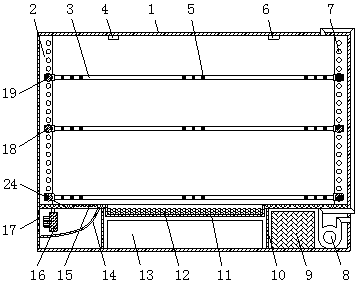 Teaching book storage box with damp-proof function