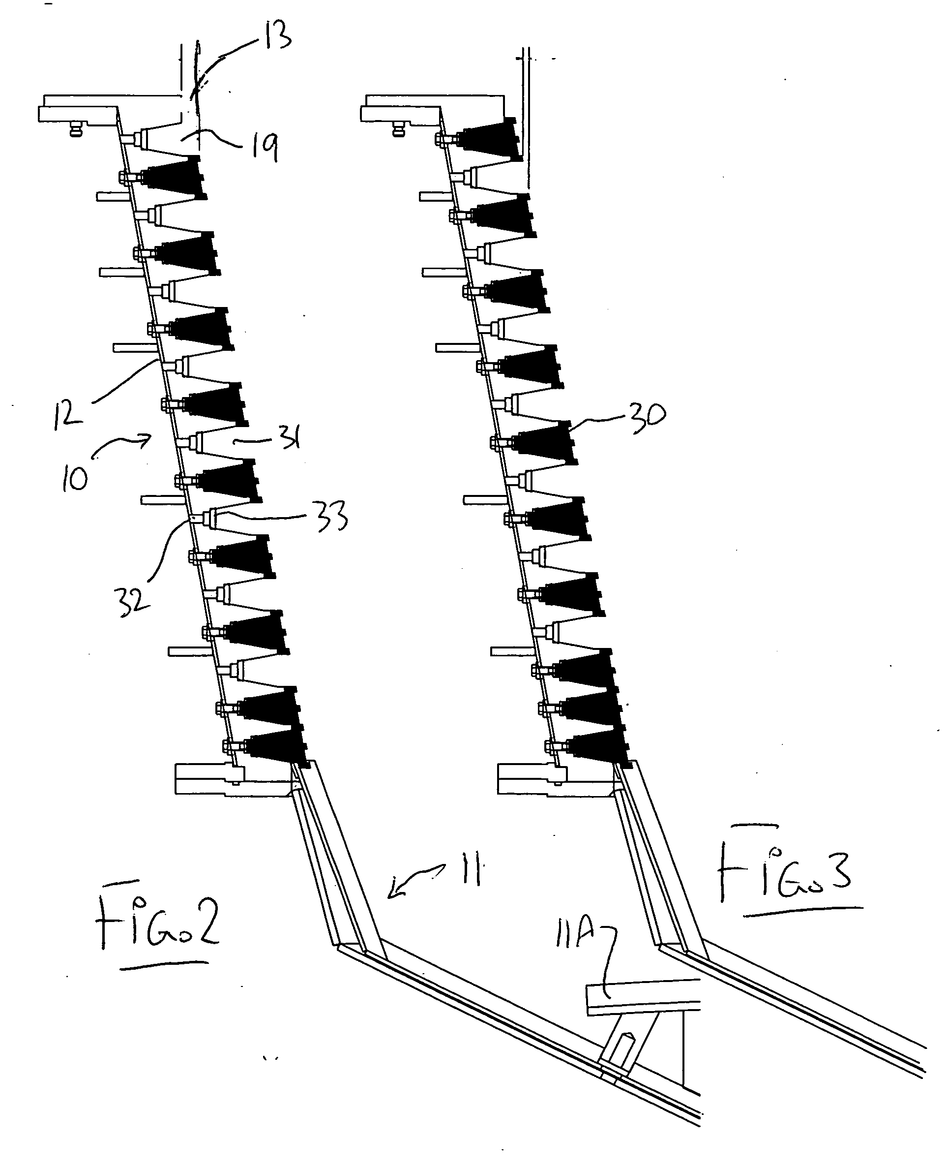 Centrifugal separator with fluid injection openings formed in a separate strip insert