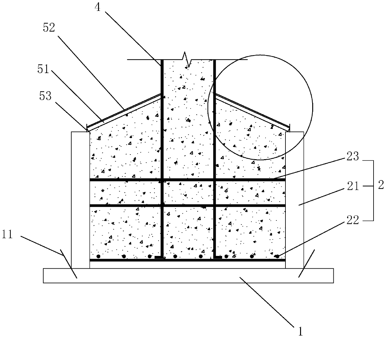 Slope-form independent foundation structure