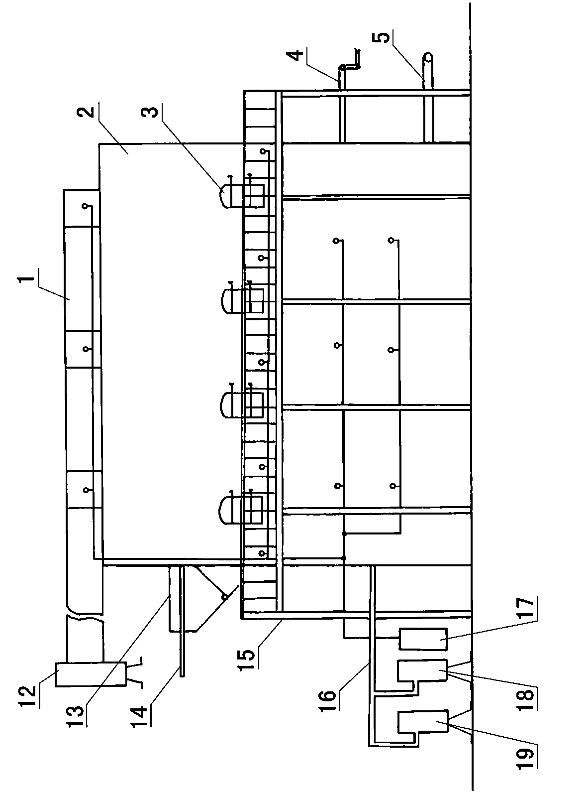 Mechanical navajoite roasting shaft kiln and roasting method