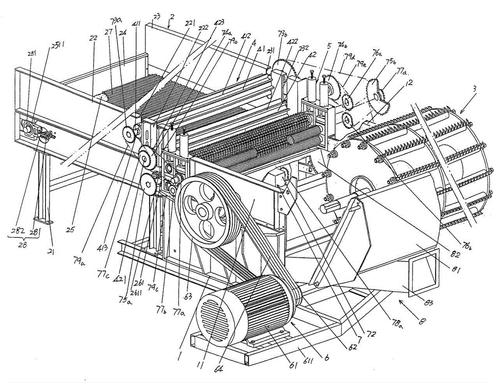 Pre-opening roller structure of waste fiber leftover pre-opener