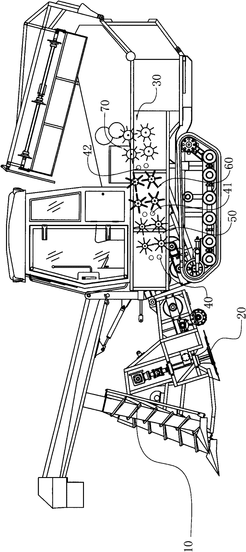 Sugarcane leaf grinding device