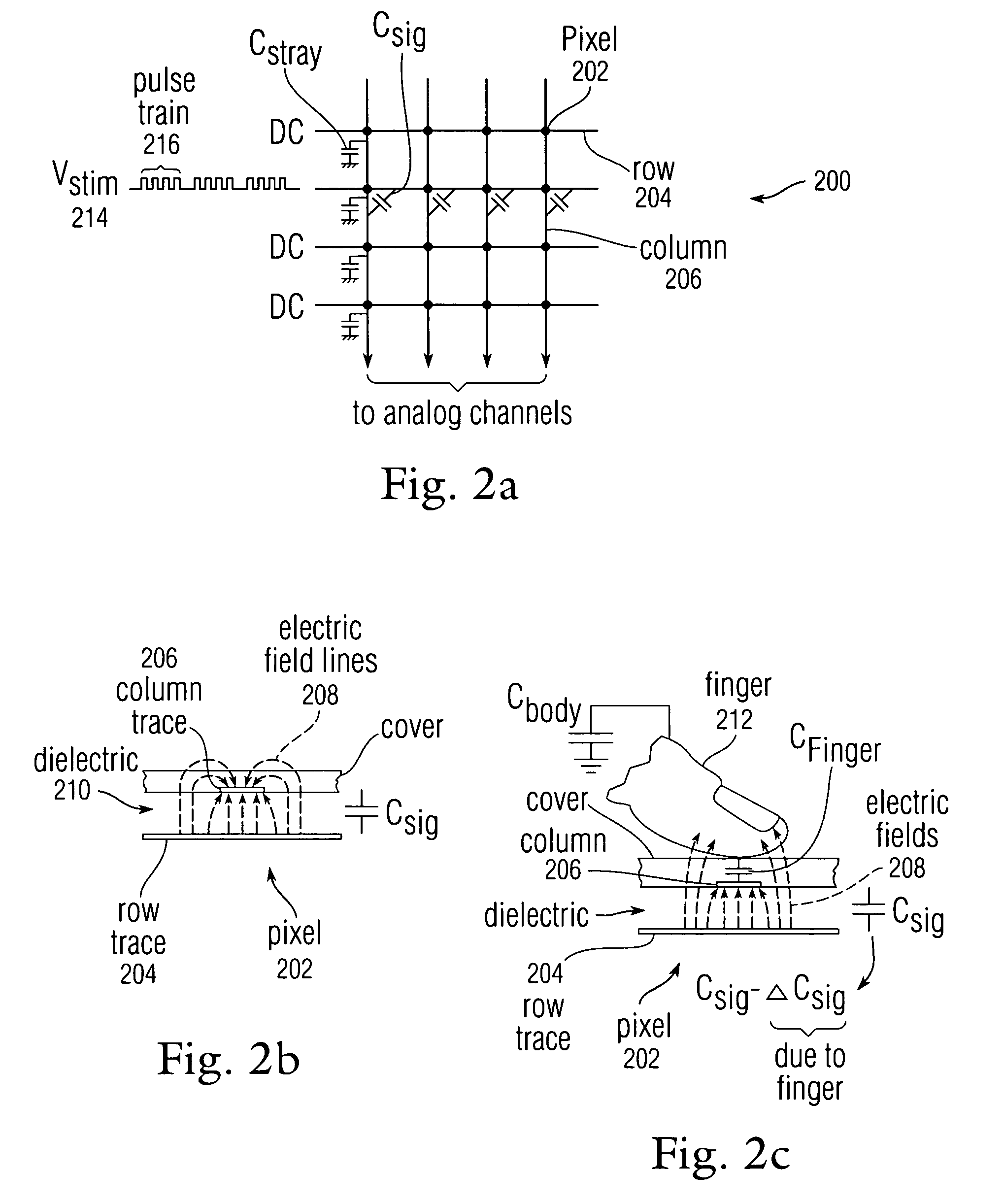 Analog boundary scanning based on stray capacitance