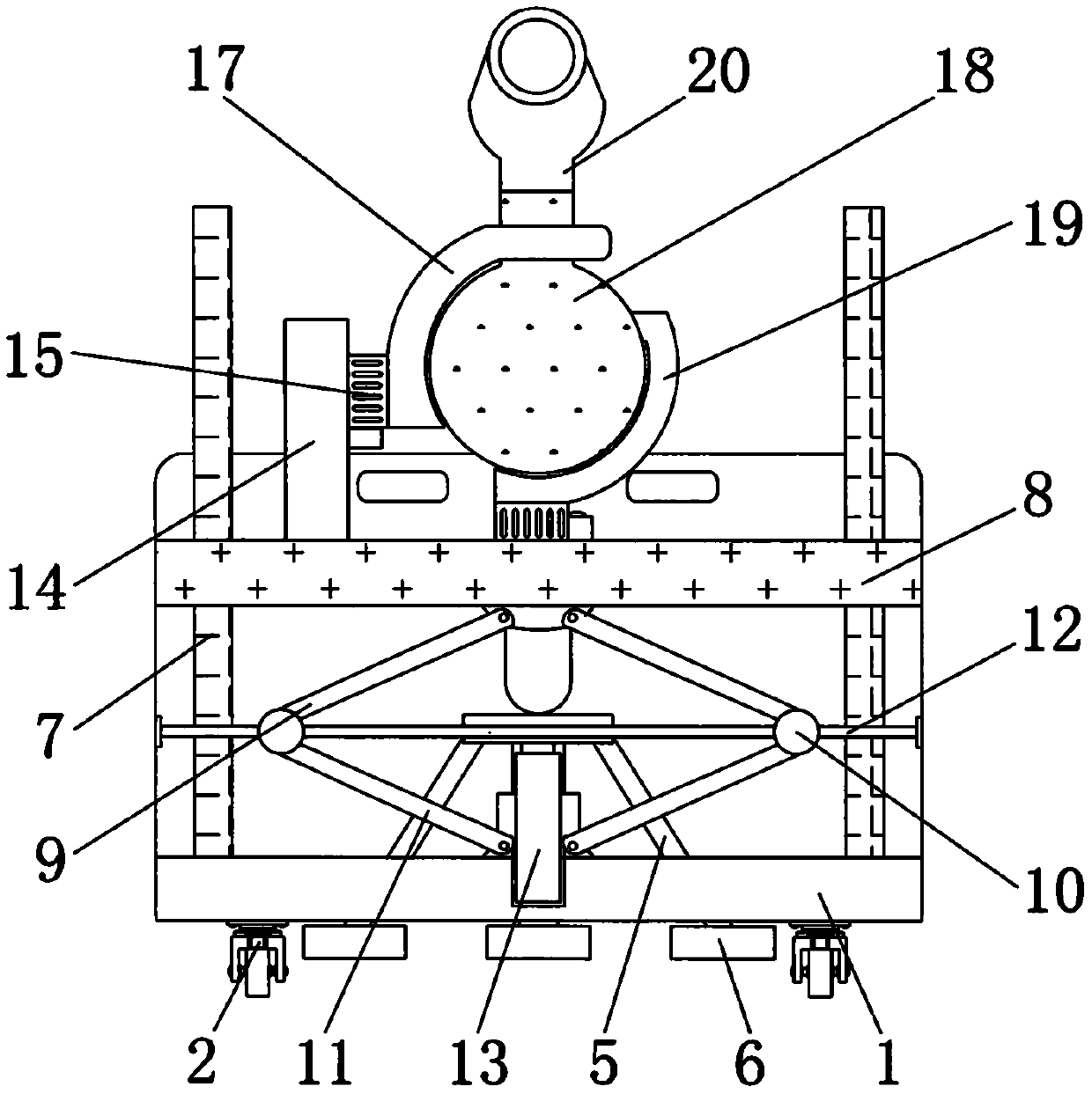 Movable fire monitor capable of rising and falling