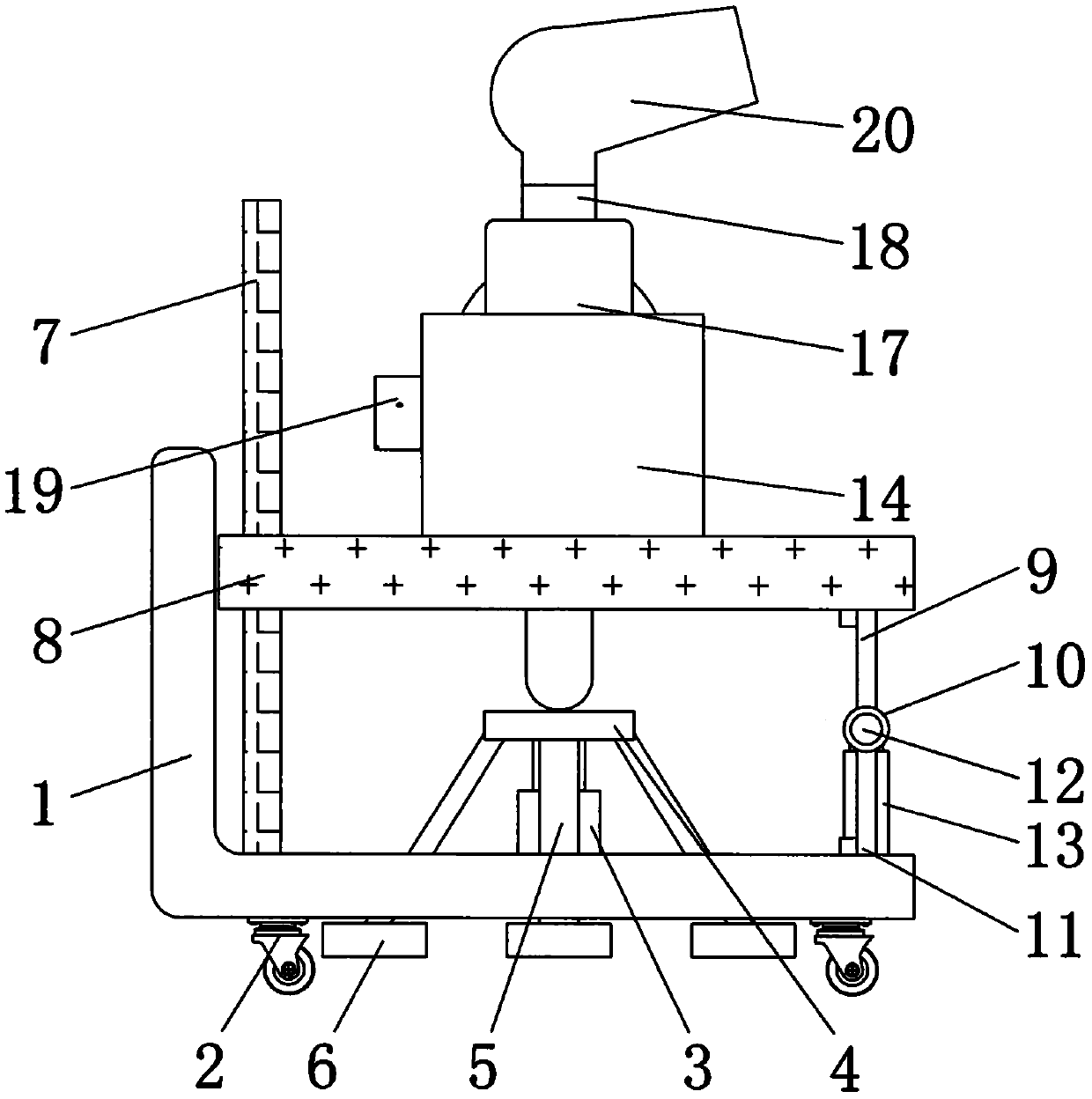 Movable fire monitor capable of rising and falling