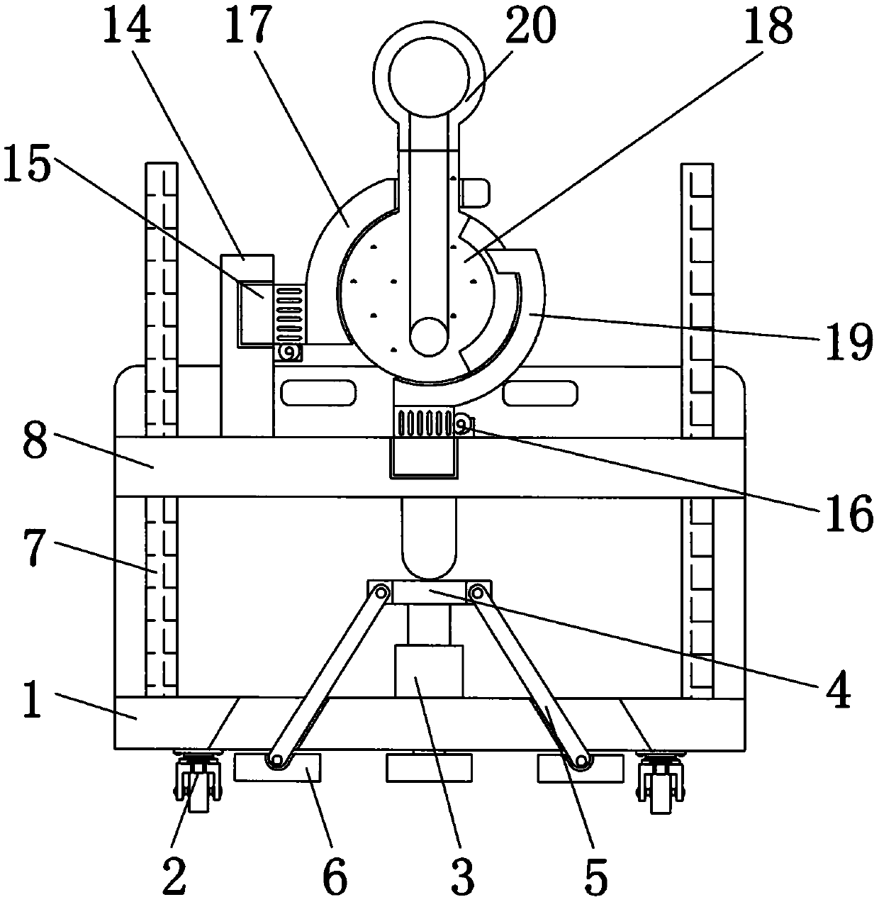 Movable fire monitor capable of rising and falling