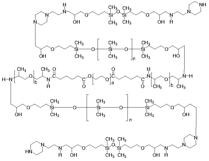 Preparation method of low-discoloration piperazinyl-terminated polyether ester amide modified block silicone oil