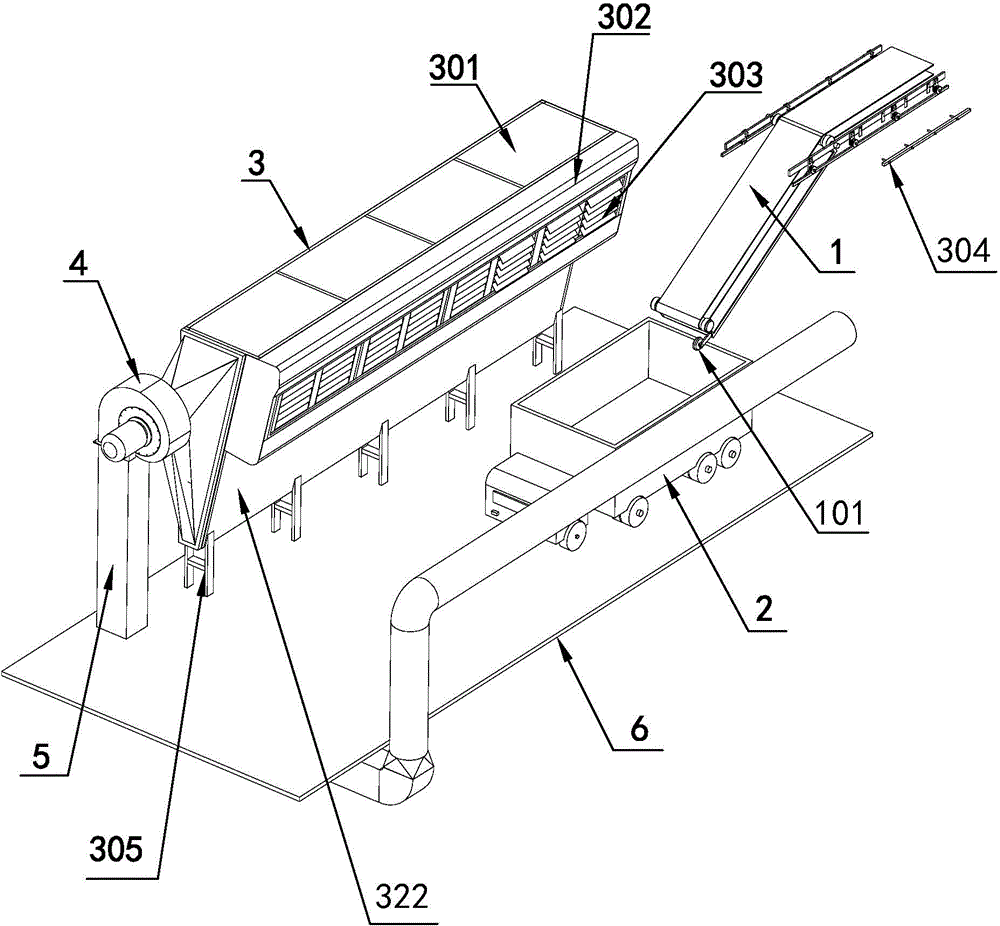 Dust collecting device on bagged cement truck loading site