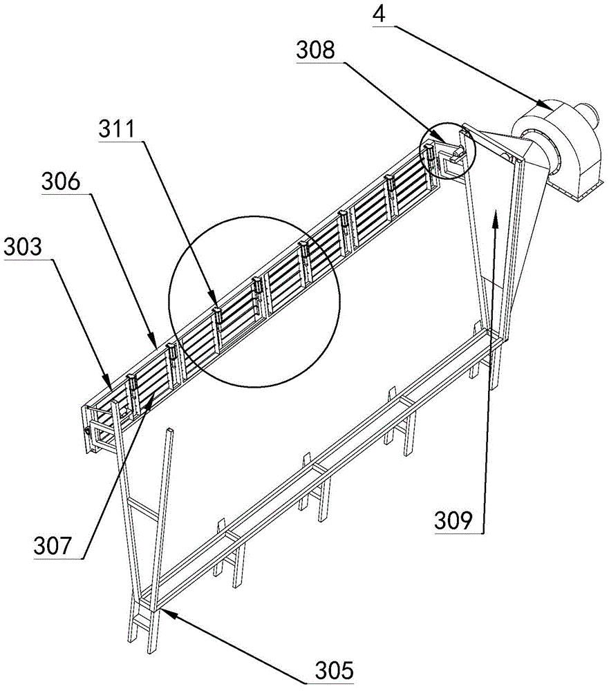 Dust collecting device on bagged cement truck loading site