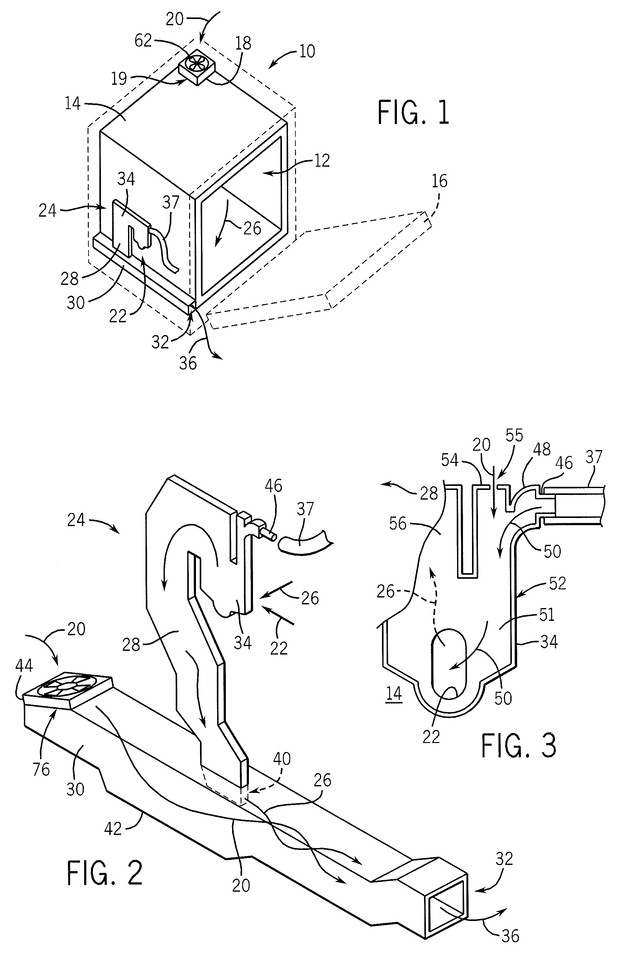 Humidity reducing exhaust duct for dishwasher