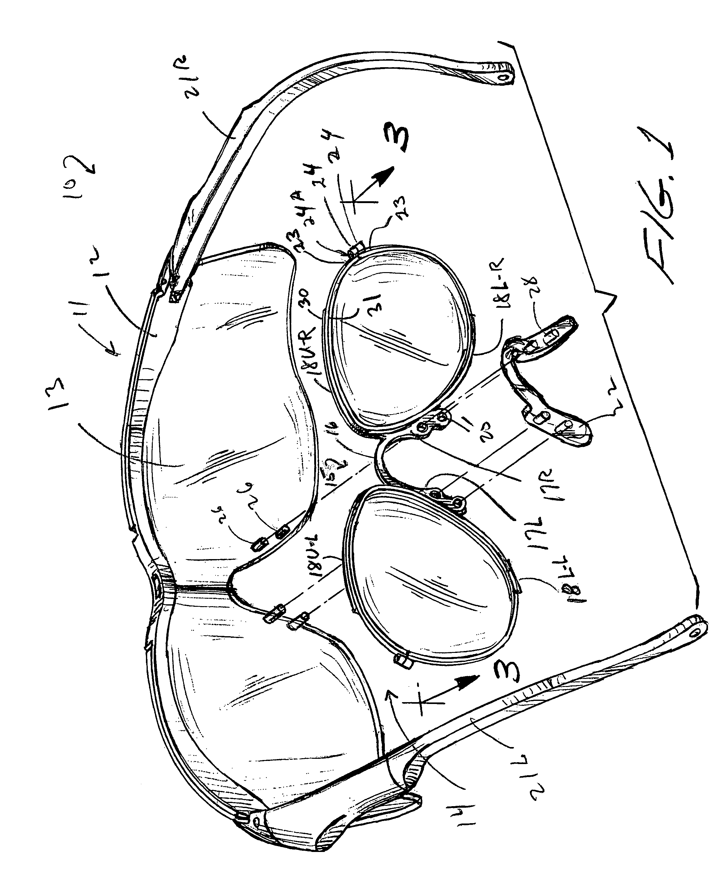 Adjustable prescription lens insert for safety eyewear