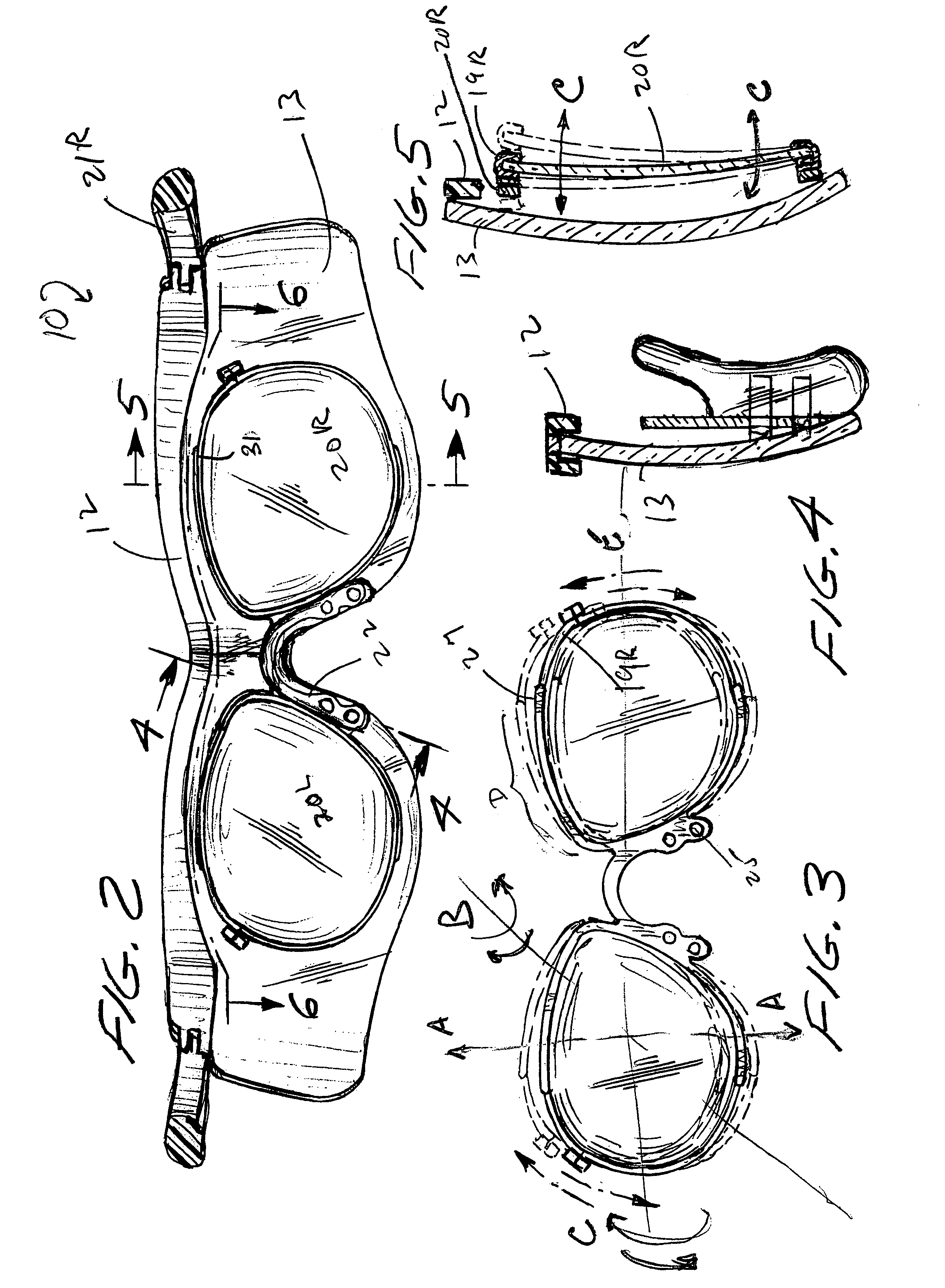 Adjustable prescription lens insert for safety eyewear