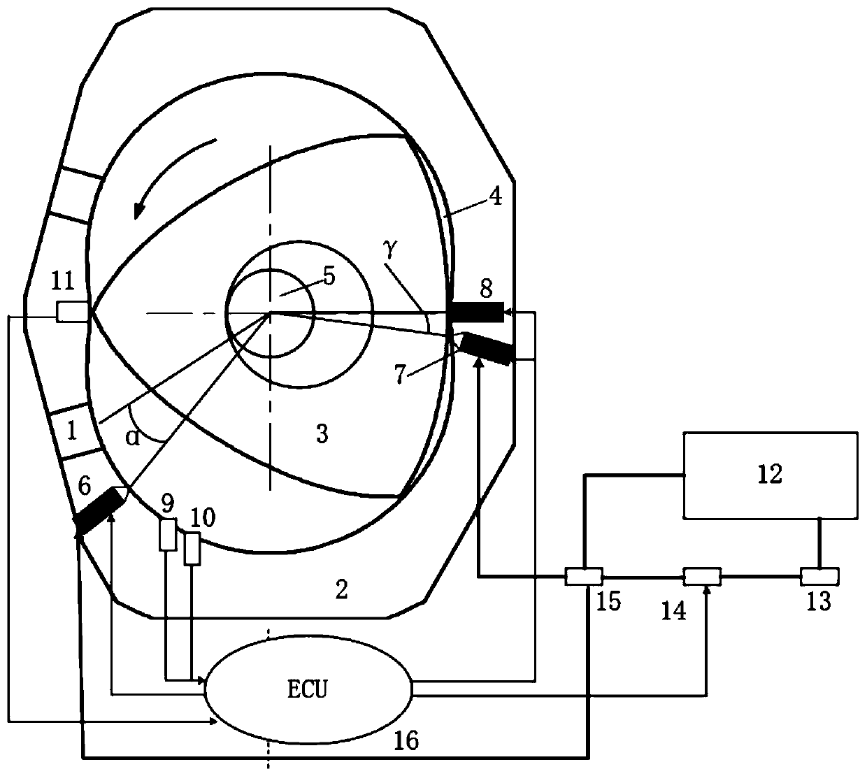 Small and medium-size triangular rotor engine double oil injection system