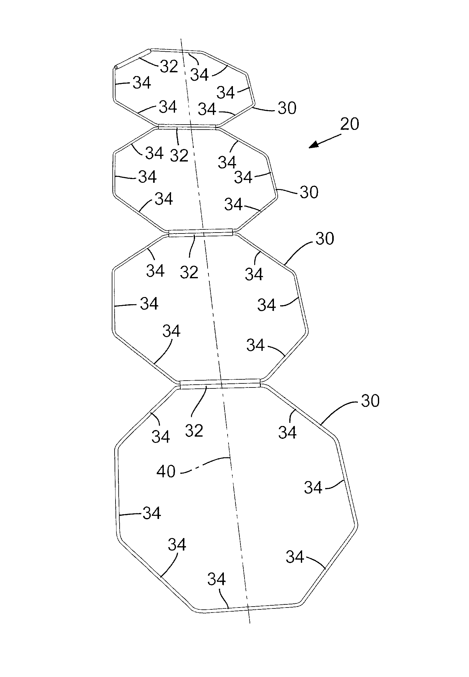 Training ladder formed with polygon segments