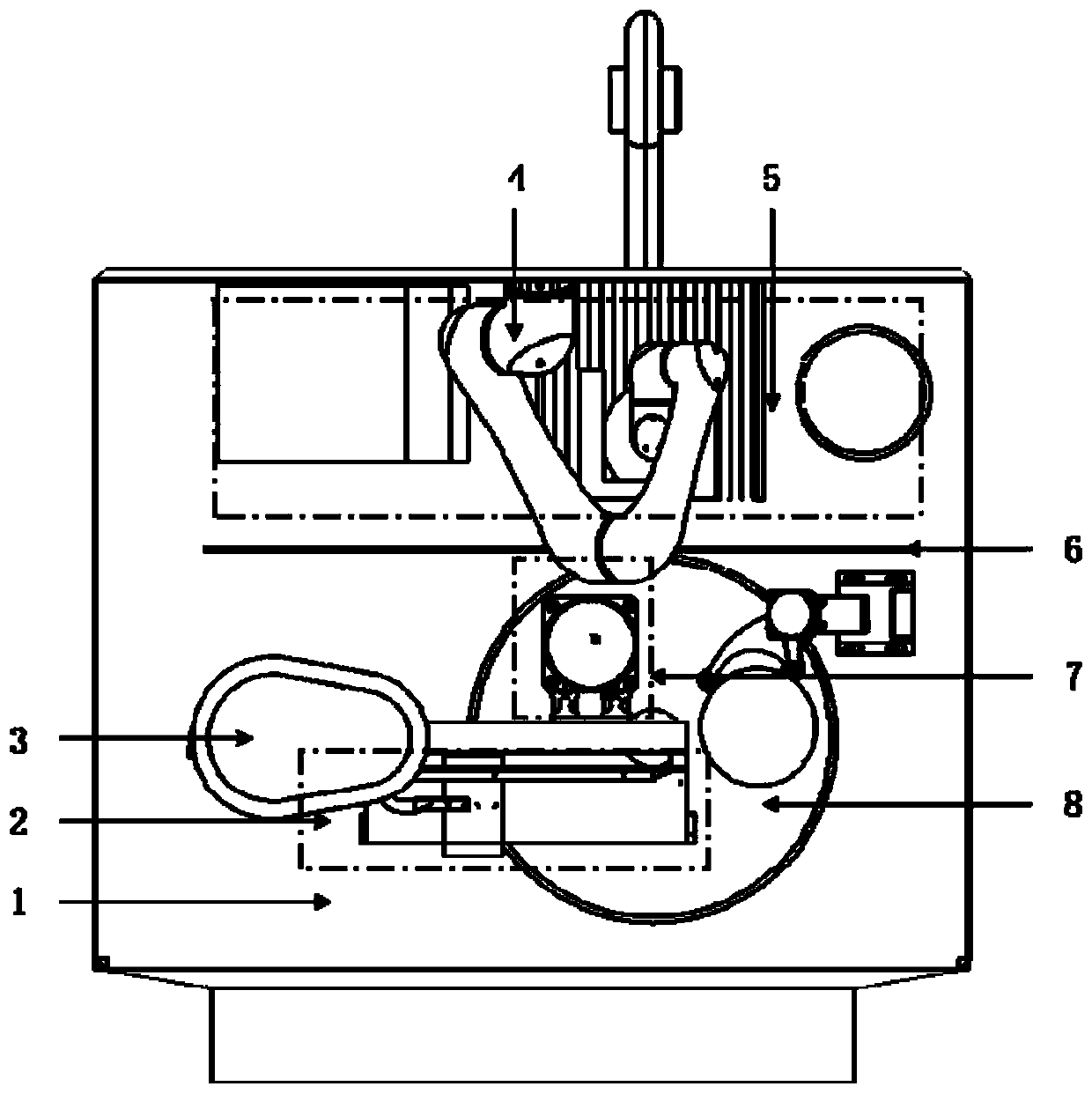 Rocker arm type polishing device and method for full-caliber deterministic polishing of planar part