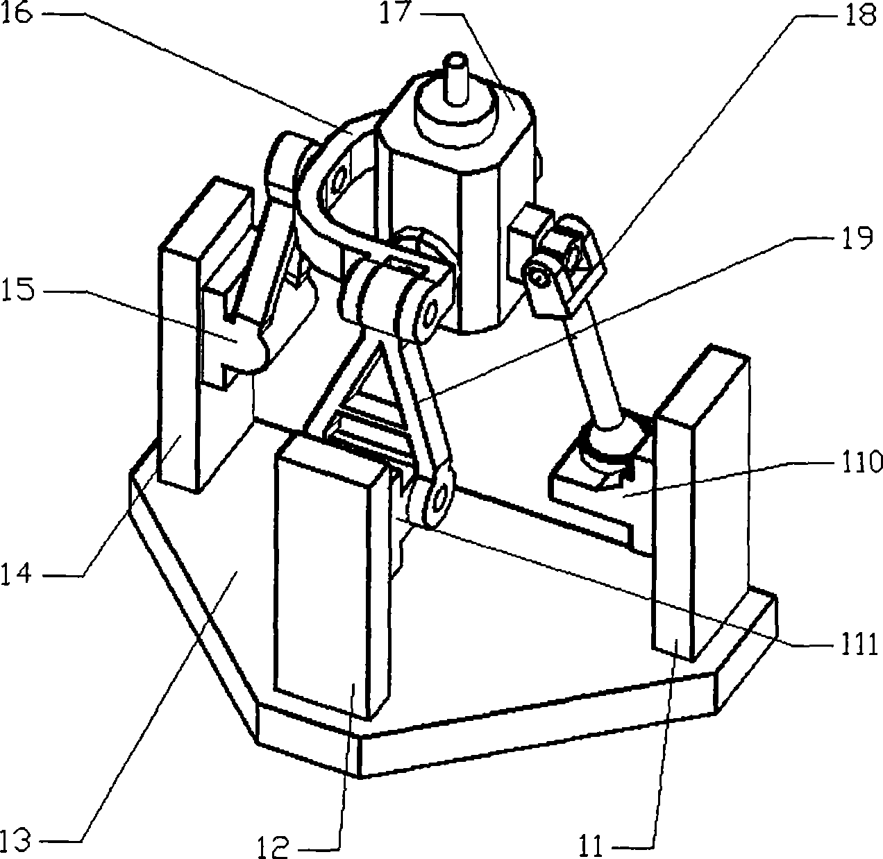 Parallel type three-shaft mainshaft head structure without accompanied movement