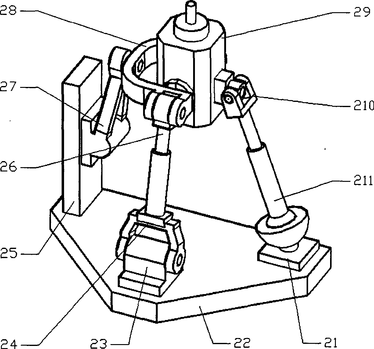 Parallel type three-shaft mainshaft head structure without accompanied movement