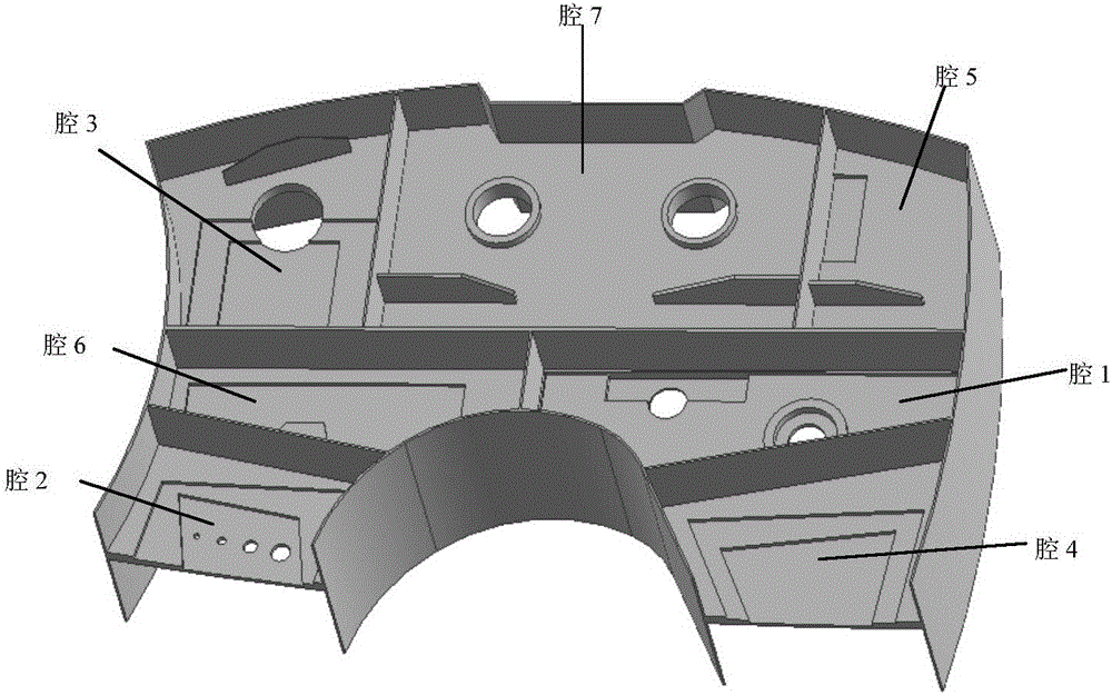 Thin-wall multi-cavity component processing characteristic identification method based on cavity grouping and characteristic suppression