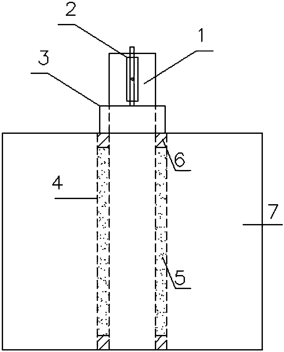 Through hole annular strain measuring device in static crushing process