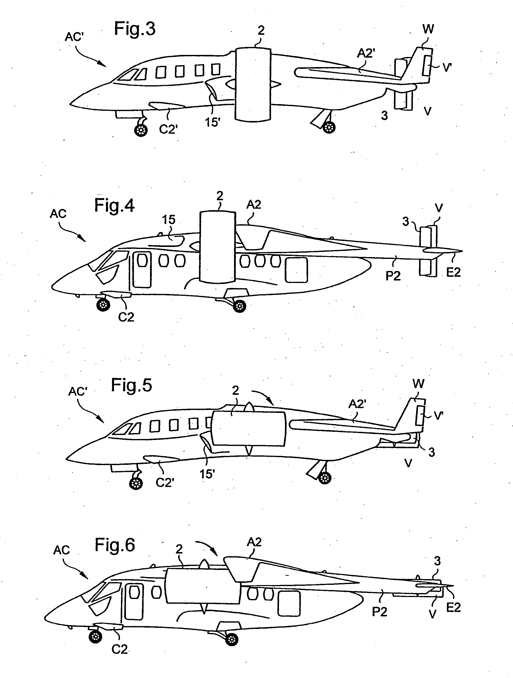 Convertible aircraft provided with two tilt fans on either side of the fuselage and with a third tilt fan arranged on the tail of the aircraft