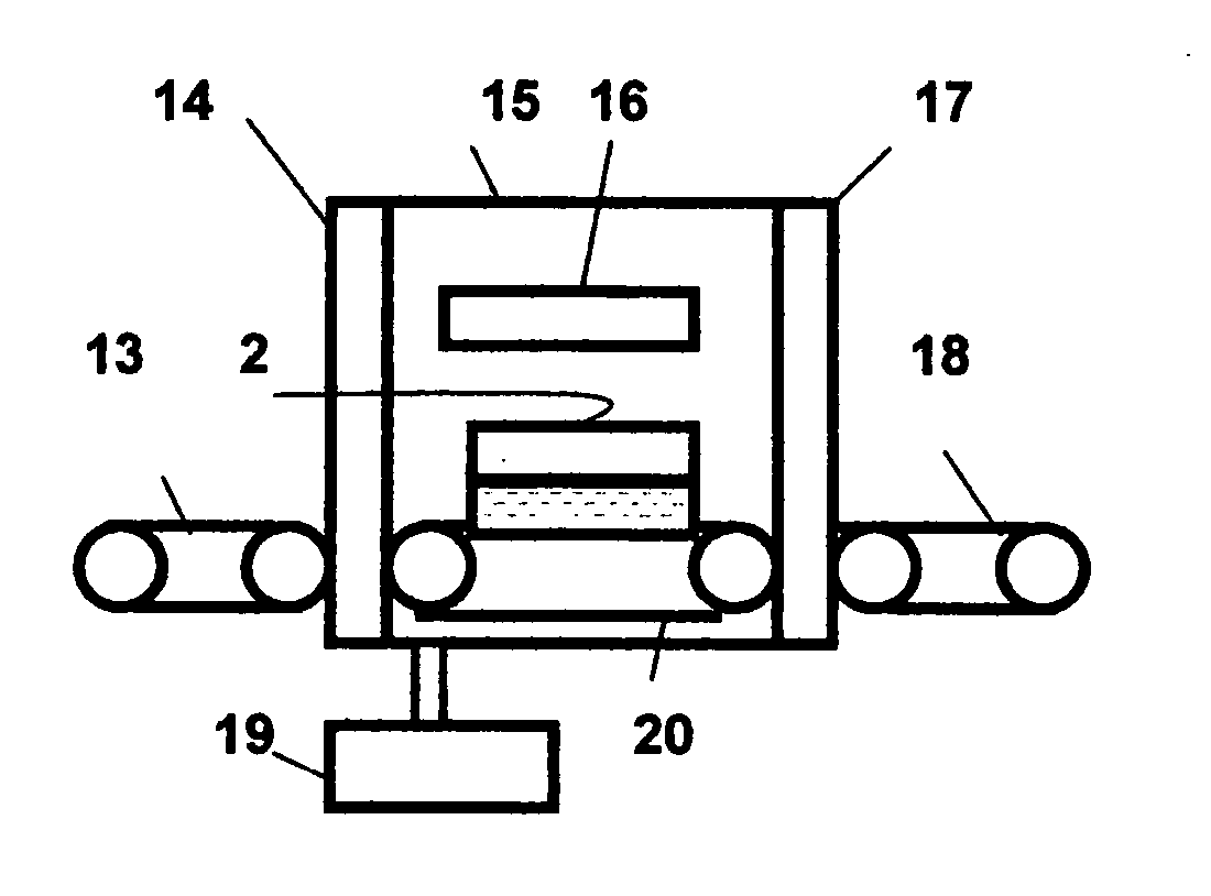 Apparatus for laminating glass sheets using short wave radiation