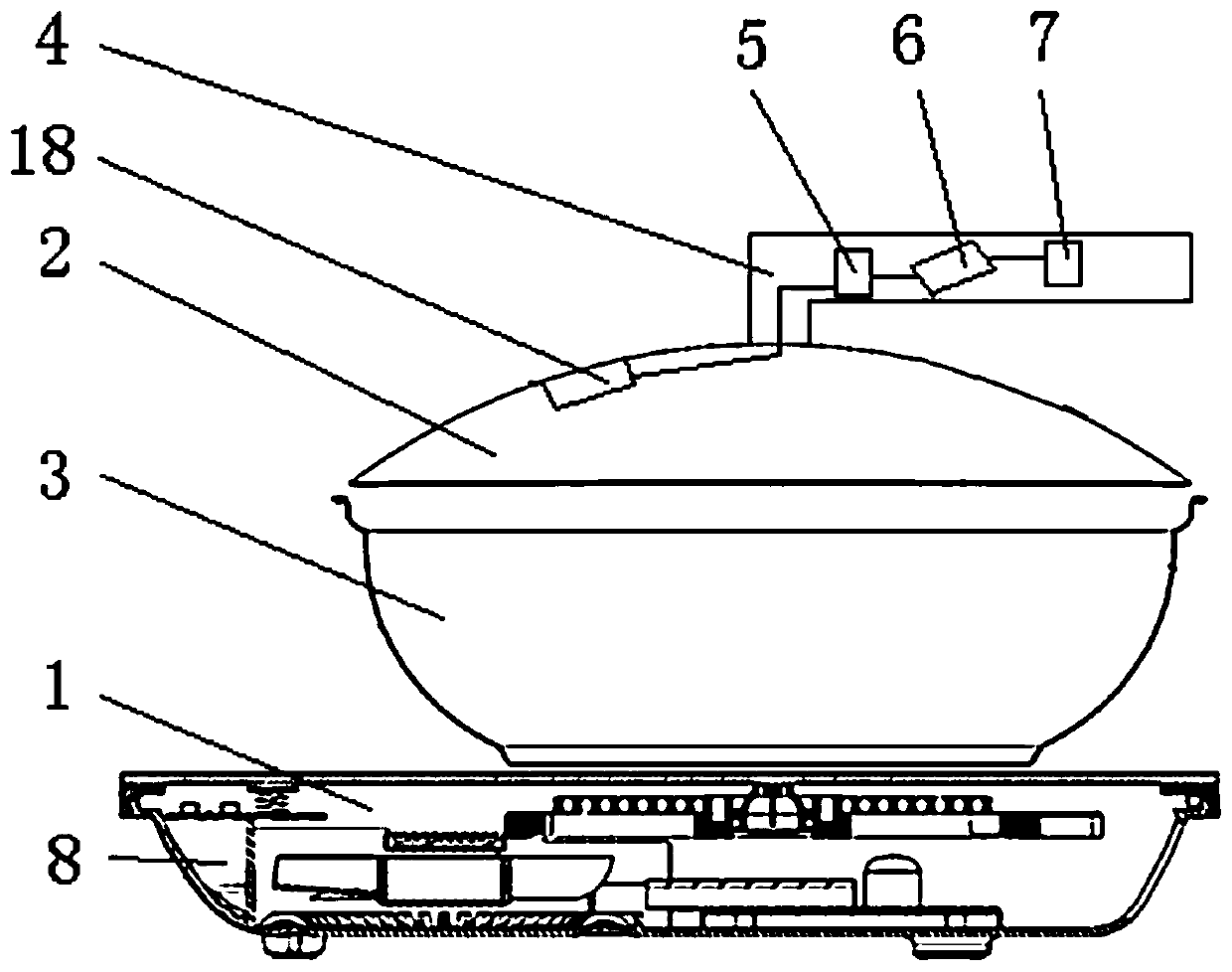 Induction cooker and state detection method and control method thereof