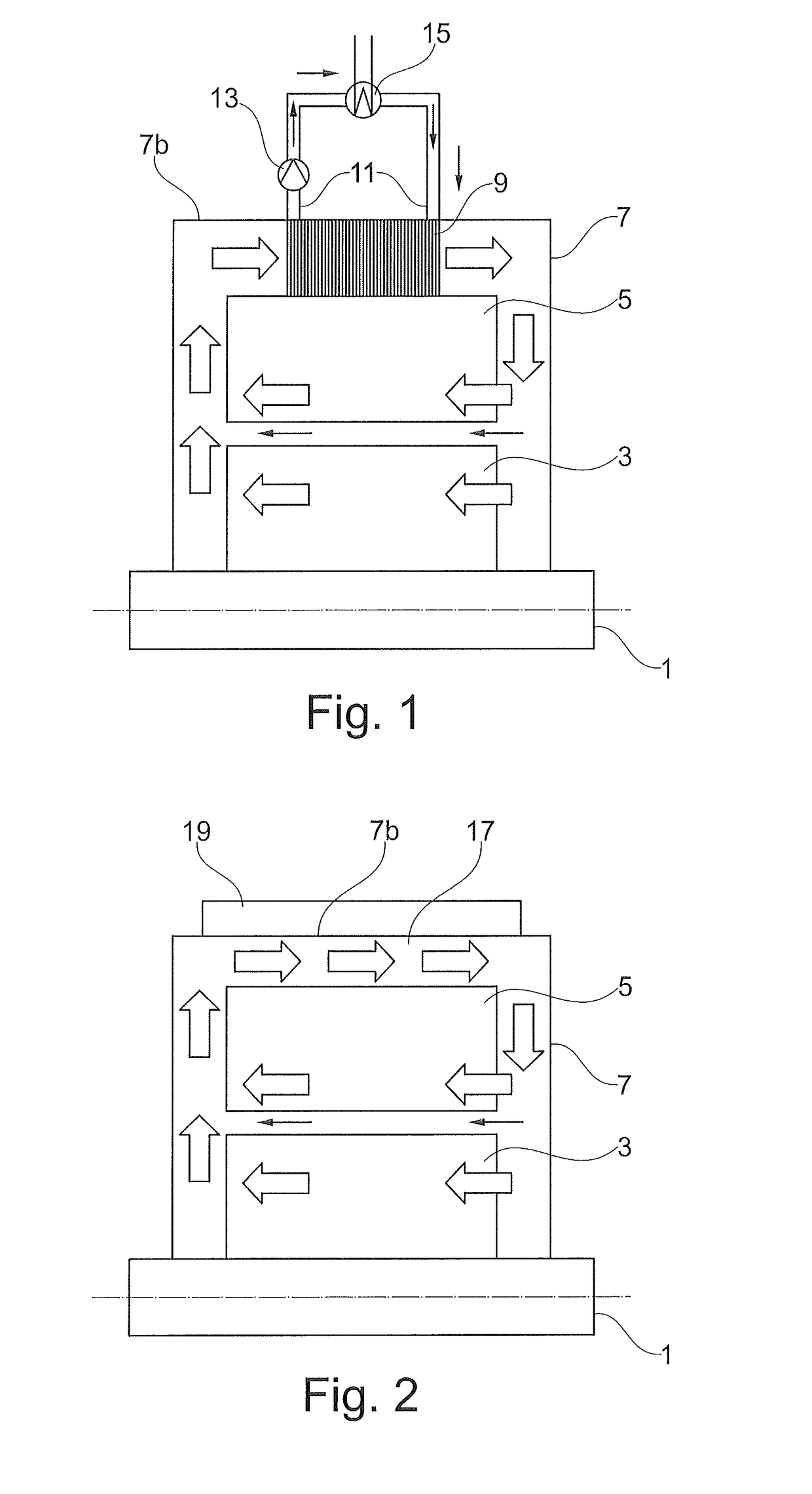 Electric machine with closed circuit air cooling