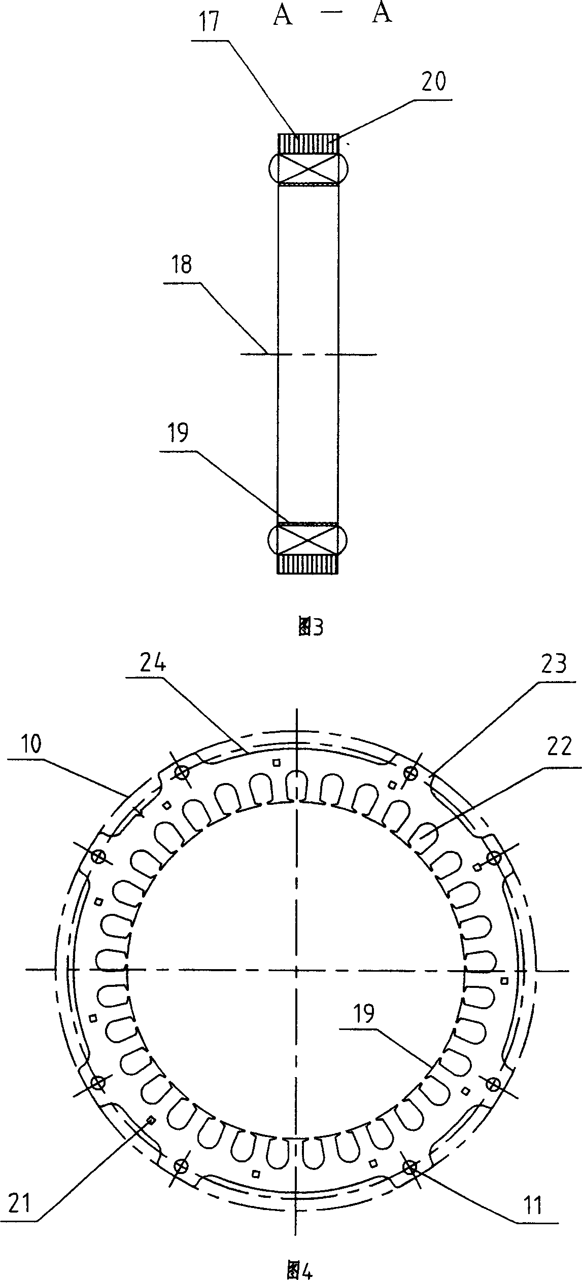 Stator of multipole internal rotor permanent magnet generator