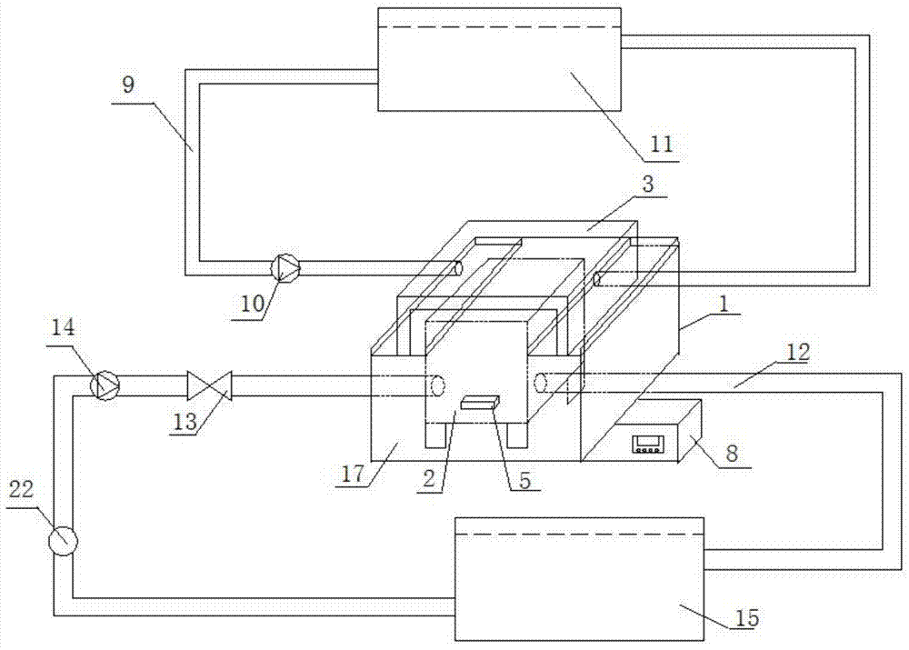 Experimental device for simulating corrosion in crude oil pipeline