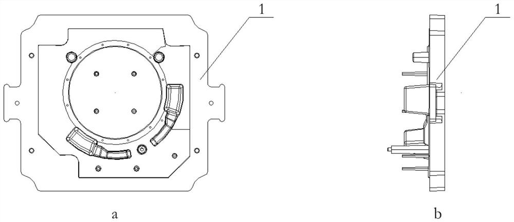 Casting process and casting mold for preventing air shrinkage cavities of automobile engine ductile iron flywheel shell casting