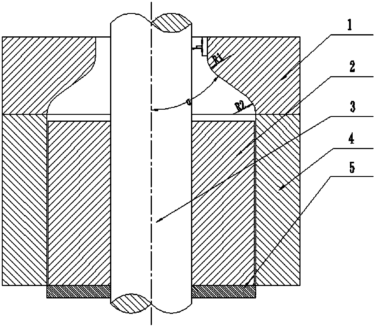 Design method of large-diameter thick-walled tube casting and extrusion compound forming mold cavity