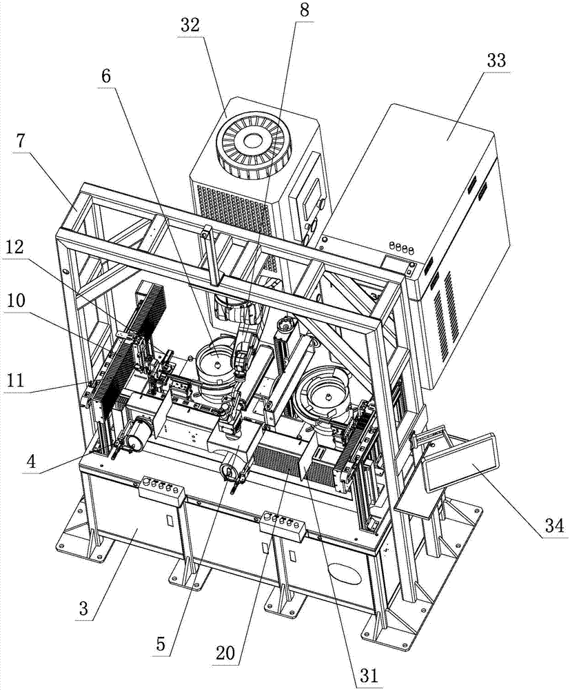 Laser marking and welding machine of jug bodies