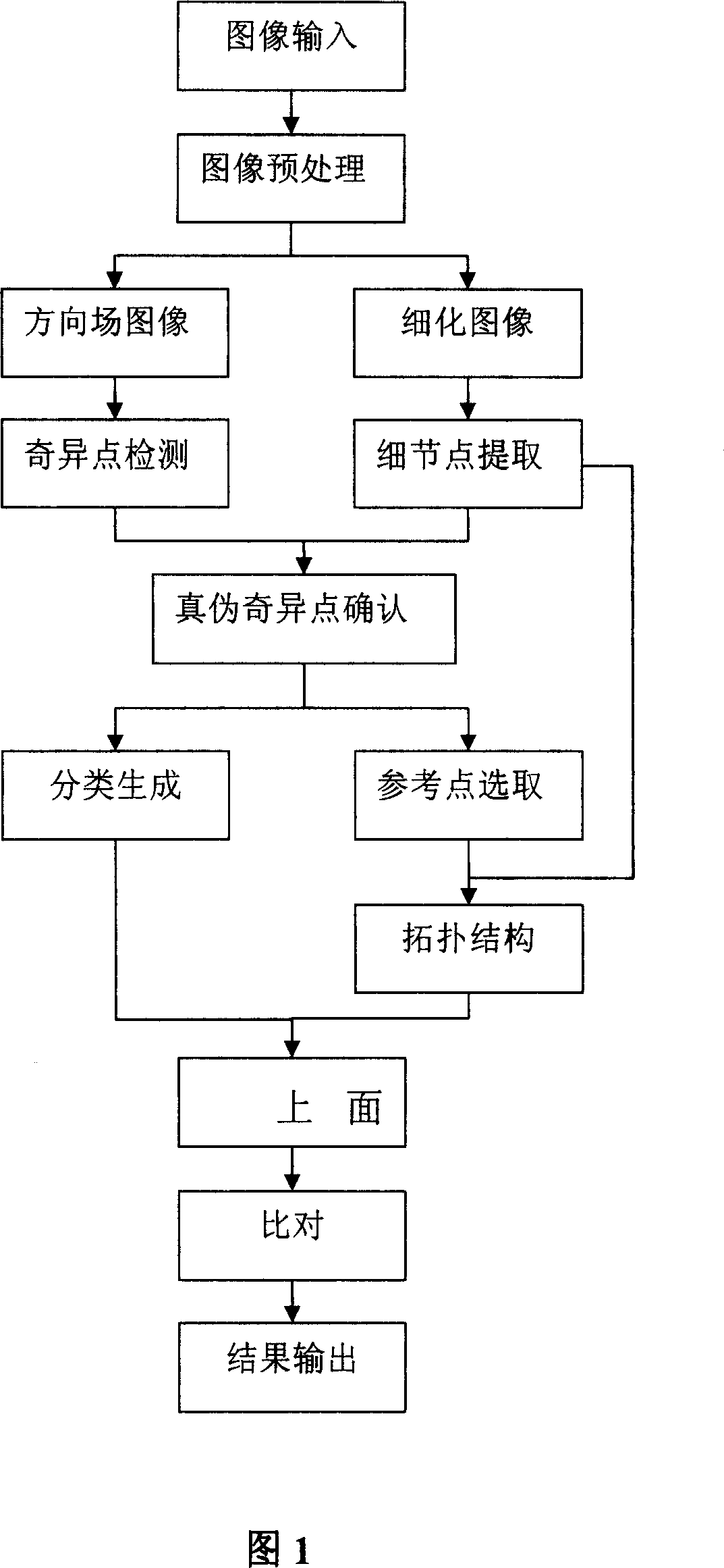 Quick fingerprint identification method based on strange topology structure